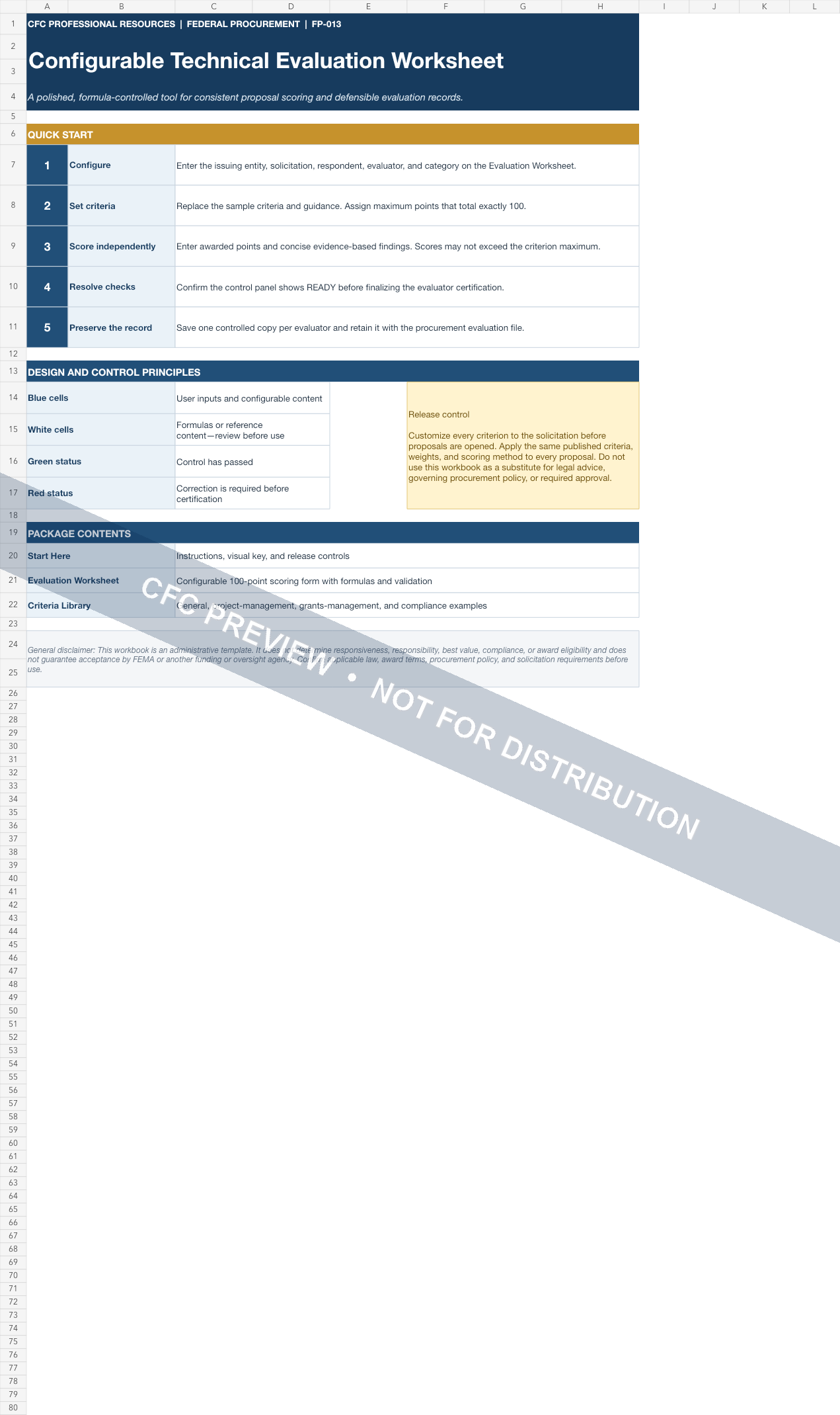 Preview of Technical Evaluation Worksheet
